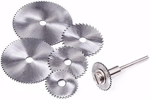 Warehouse 6pc 1/8" Shank High Speed Steel JIASTONE Mini Circular Saw Blades with Mandrel Rotary Tool