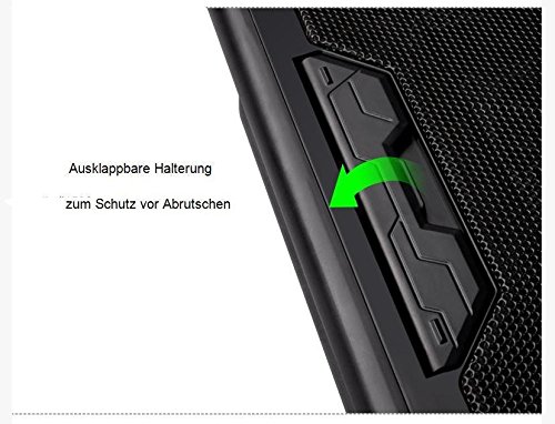 ‚Halterung Kühler bis 6 Lüfter für Laptop Notebook PC, Konsolen… Kompatibel Gerät von 9 bis 17, blaue LED-Beleuchtung, Belüftung und höhenverstellbar, 2 Ports USB… - 5