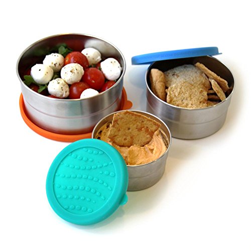 ECOlunchbox | Blue Water Bento | Seal Cup Trio, Runddosen Set aus Edelstahl mit Silikondeckel | Lunchbox | Brotdose | Bento Box - 4