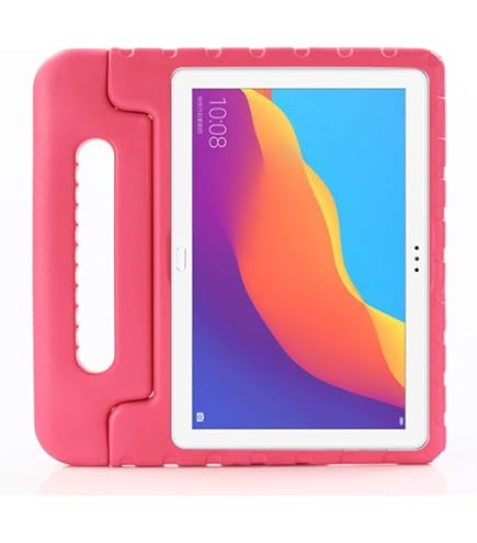 QYiD Custodia Antiurto Per Bambini Per Huawei MediaPad T5 10 (10.1") – Con Maniglia E Supporto Regolabile, Colore Viola, EVA E PC - 4