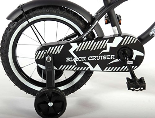 14 Zoll Fahrrad Qualitäts Kinderfahrrad mit Stützräder bike Black Cruiser schwarz matt 41401 - 4