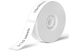 ‎NIIMBOT NIIMBOT D110/D11/D101 Etiketten Selbstklebend zum Beschriften,15 x 50mm Etikettendrucker Thermo Papier für Schule, Zuhause, Büro, Kleine Unternehmen,1 Rollen 130 Etiketten/Rolle (Weiß)