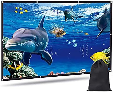 MFY&CZ Video Projector Screen, 84 inch Projector Screen Portable 186x105cm Home Theater HD 16: 9 Projection Screen Foldable with 3D / 4D Hanging Hole Outdoor/HDTV screen/HDTV/Sport/Home theater