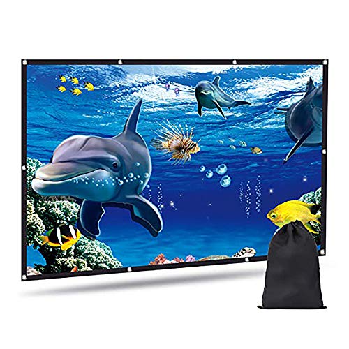 AYQ Projector Screen 84 Inch Projector Screen Home Theater HD 16: 9 Projection Screen Foldable Portable Projector Screen with Hole Screen for Hanging 3D / 4D Outdoor / HDTV / Sport / Home Theater / Education