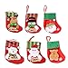 Produktbild MMTX 6 Stück Weihnachtsstrümpfe Geschenk Taschen, Weihnachtsmann Schneemann Elk Bär Muster Dekoration Weihnachtsbaum Candy Geschenk Halter Weihnachtsdekoration (Brief Stil)