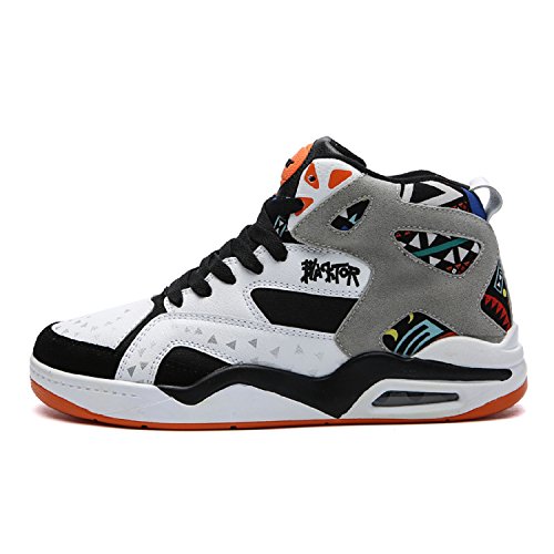 TQGOLD Scarpe da Ginnastica Sneakers A Collo Alto Uomo ( Arancio Bianco,43 EU )