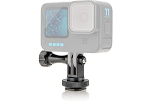 Lammcou Adaptateur de Support de Griffe pour caméra d'action, vis de trépied en Aluminium et Adaptateur de Support Compatible avec GoPro Hero 13 12 11 10 9 Osmo Actioncam & DSLR Camera Hotshoe Mount