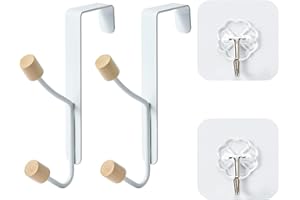 EHDWXVZM 2 haczyki na drzwi, 2 przezroczyste haczyki, haczyki do drzwi do sypialni, wieszaki na drzwi, haczyki do wieszania ubrań