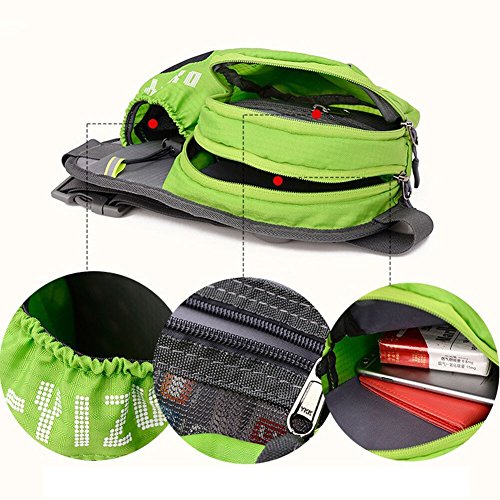 TOAOB Hüfttasche Multi-Function Gürteltasche Wasserabweisende Bauchtasche Flache Taille Tasche mit Flaschenhalter zum Sport und Reisen Marineblau