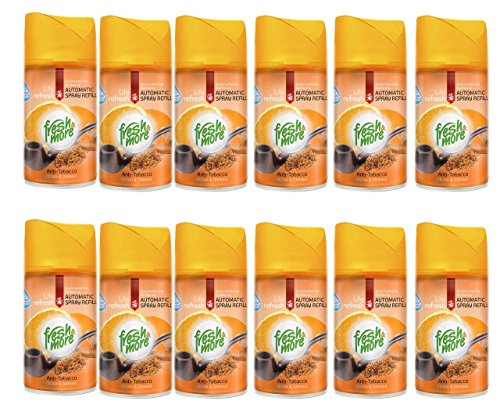12x Fresh&More Lufterfrischer für Airwick Fresh Matic Anti Tabak Cedar & Orange