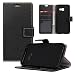 Produktbild Hülle für Samsung Galaxy Xcover4, Caselover Galaxy Xcover 4 Mode Reine Farbe PU Ledertasche Kartenfächer Kreditkarte Taschen Schalen Handy Tasche Flip Wallet Stil Lederhülle für Samsung Galaxy Xcover 4 / X cover4 SM-G390F PU Leder Flip Hülle Ledertasche im Bookstyle Cover Schale Weiche Silikon Etui Karten Slot und Magnetverschluß Etui, Schwarz