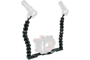 nitescuba Unterwasser Tray Kameraschiene Action-Kameras Fotostabilisator für Gopro, RX100,PT-059 mit Duales Flexarm Adapter Unterstützung Taschenlampe