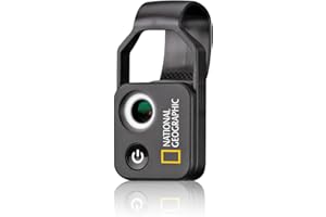 National Geographic Mikroskop do telefonu komórkowego 200x z CPL, 2 tryby jasności i uniwersalny klips, kompatybilny z 98% telefonów komórkowych, bez dodatkowej aplikacji, 9118500