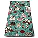 Produktbild Wodann Tattoo Pooch- Teal - Large Hand Towels Dishcloth Floral Linen Towel 11.8"x 27.5"
