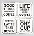 Produktbild Sass and Belle Coffee Phrases Ceramic Tile Coasters Set of 4 #HDEC019 by RJB Stone
