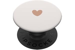 BEIGE TAN WHITE HAND DRAWN HEART MINIMALIST CREAM Beigefarbenes, handgezeichnetes Herz, minimalistisch, cremefarben PopSockets Klebender PopGrip