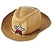 Produktbild Stilvolle Kinder Kinder Western Cowboy Stroh Sonnenhut Winddicht Kappe Sommer Große Breite Krempe Sunbonnet mit Stern Dekoration