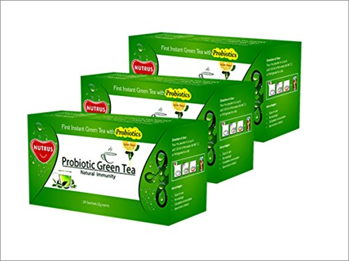 NUTRUS Probiotic Green Tea 20' Sachets (Lemon) Pack of 3