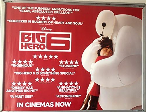 Cinema Poster: BIG HERO 6 2015 (Review Quad) Ryan Potter Jamie Chung Don Hall