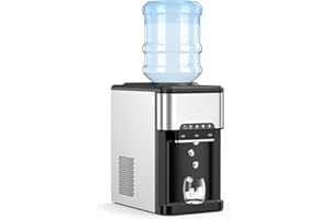 ‎RELAX4LIFE RELAX4LIFE 3-in-1 Wasserspender, Trinkwasser-Maschine kalt- und beheizbar, Multifunktionales Eisgerät, Eisspender, 19kg/24h Eiswürfelmaschine, Schnelle Eisbereitung