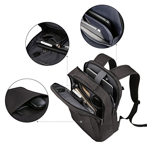 REYLEO Business Rucksack Herren Und Damen Laptop Tasche Backpack Für Stadt Und Büro Schwarz Wasserdicht - 3