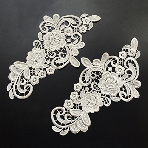 Blue Vessel 1 Paar Stickerei Spitze Blume Aufkleber Nähen-auf Patch Abzeichen Tasche Hut Jeans Kleid Applique Handwerk Nähen Zierleisten Kragen Hochzeit Schuhe Kopfschmuck Dekoration - 6