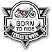 Price comparison product image Koolart Cartoon With ' Born To Ride Forced To Work ' Slogan Incorporating A Koolart Cafe Racer Style Norton Image Vinyl Car Sticker Decal 100x100mm for Biker Motorcycle