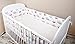 Amilian® Baby Cot Bumper Wrap Around Protection For Baby's Bed With Head Guard 100% hypo-Allergenic 100% Cotton Breathable and non-toxic materials Anti-allergic Baby Owl Print White/Multi-Coloured Available In 3 Sizes (420 cm x 30 cm) (360 cm 30 cm) (180 cm x 30 cm)