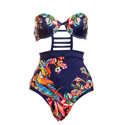 Damen Bikini-Set Internet Push-up Monokini Bikini Badebekleidung Beachwear (L)