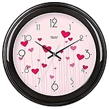 WIHY Leise Seiko Wanduhr Quarz Batterie dekorative Einzigartige Wohnzimmer Runde Uhr einfache Precisiond elektronische Quarzuhr Hause Wanduhr, 14', die grundlegende Carbon Crystal Black-594,