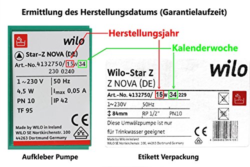 Wilo Star Nova Z 15A 140mm Trinkwasser Zirkulationspumpe Hocheffizienspumpe Brauchwasserpumpe - 3