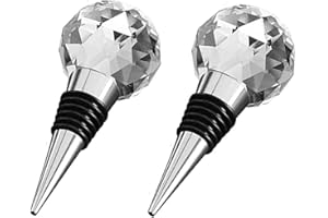 HYXODJY Cristal Bola TapóN Botella Vino 2Piezas TapóN Vino Wine Saver Sellador Vidrio AleacióN Zinc Y Tapa Botella Reutilizable, para ColeccióN Sellador de Ahorro de Cerveza de ChampáN Vino Tinto