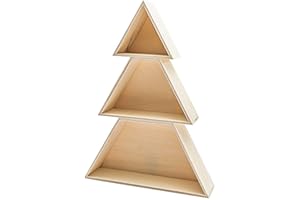 LUCK AND LUCK Etagère Sapin en bois brut - 38 x 51,5 cm - 3 pcs