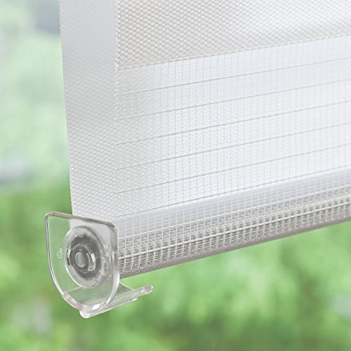 Liedeco® DUO Rollo Klemmfix – 60 x 160 cm braun/beige/weiß (Breite x Höhe) / 3 farbig / transparent lichtdurchlässig blickdicht und stufenlos verstellbar / leichte Innen-Montage ohne Bohren mit Klemmträger / 123 montiert / Doppelrollo farbig zum Klemmen fürs Fenster in vielen Farben und Größen - 3