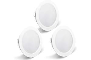 KYOTECH OPPER Set di 3 Faretti led da incasso per mobili, 230 V, 3,5 W, IP44 G4, 15 mm ultra piatti Faretti LED da Incasso, 3000 K, Bianco Caldo, per cappa da cucina, bagno, faretto da incasso (bianco)