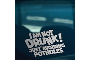 HastingsDesigner I AM NOT DRUNK JUST AVOIDING POTHOLES Funny Car Van Window Bumper Vinyl Decal Sticker (Silver)