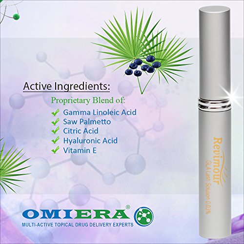 Wimpernserum, Steigert das Wimpernwachstum, Wimpernwachstums-Serum, Zur Verlängerung der Augenbrauen und Wimpern, Revimour, Von Omiera Labs, 8 ml - 6