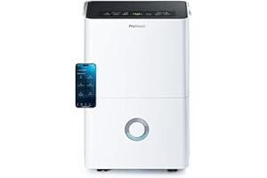 Pro Breeze Deumidificatore Casa Muffa 30L/giorno, display digitale dell'umidità, Drenaggio continuo, Timer 24 ore, Funzione di sbrinamento automatico - Ideale per umidità e condensa