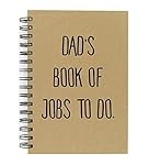 Dad's Book Of Jobs To Do A5 Kraft Notebook Great Quality Lined Pad Fathers Day Birthday Christmas