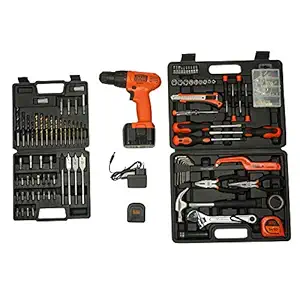 BLACK+DECKER CD121K50 12-Volt Cordless Battery Powered Drill/Driver Kit with BMT126C Hand Tool Kit - 50 Pieces, 126 Pieces