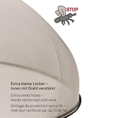 Kela 11444 Abdeckhaube mit Griff, 35 cm Durchmesser, Extra kleine Löcher, 18/10 Edelstahl, Cara, Silber - 3