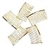 18-Teeth Metal Hair Comb Slide Pin for Hair Styling 5Pcs Gold