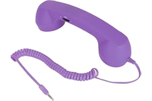 BEUFEE Combiné Téléphonique Pour Téléphone Portable, Combiné Téléphonique Rétro Avec Prise Jack 3,5 Mm, Récepteur De Téléphone Portable, Vieux Casque Téléphonique, Récepteur Portable Pour Téléphone(Violet)