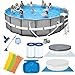 Produktbild INTEX Ultra Frame Swimming Pool 488 x 122 cm Schwimmbecken Stahlrahmen 28322 Komplett-Set mit Extra-Zubehör wie: Reinigungsset, Filterkartusche, Luftmatratze und Fußbad