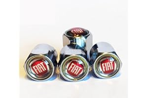 PROTREX UK Chrome Wheel Valve Dust Caps. 500 Qubo Doblo Panda Bravo 124 Spider Tipo Multipla Strada