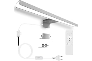 Karrong Lampy łazienkowe nad lustro, 40CM 12W 1200 lumenów, 6000K zimna biały aby 3000K ciepły biały, ze stali nierdzewnej, wodoszczelność IP44, 230 V, Lampa łazienkowa LED do łazienki (Biały)