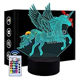 Eala Cadeau d'anniversaire de garçons, Dimmable 3D LED Night Lamp Cadeau pour 4-10 Ans Enfants Filles Jouet lumière de Nuit de Dinosaure pour 4-10 Ans Cadeau de garçons pour Enfants