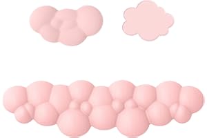 Attack Shark Cloud Handgelenkauflage mit Untersetzer-Set, ergonomische Handballenauflage zur Schmerzlinderung, rutschfest, ultraweiche Handgelenkauflage für komfortables Tippen/Gaming – Fleischrosa