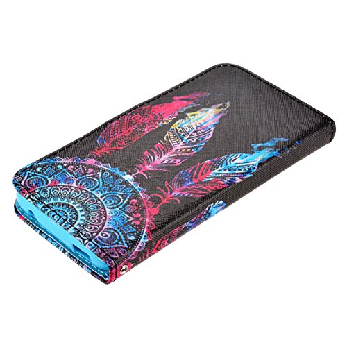 LazyBear 3 in 1 Zubehör set Einfache Gesicht Muster Druck PU Ledertasche Handy Schutzhülle für Huawei Ascend Y625 Hülle Etui Tasche Schutz Bumper Flip Case mit Flip Cover Buchstil Klapptasche in Lederoptik Karteneinschub und Magnetverschluß + Eingabestift Stylus Touch Pen + Anti Staub Schutz Stöpsel (Dream Catcher) - 5