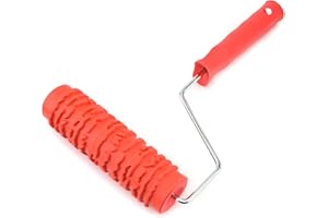 Utoolmart EG045T Wałek do malowania na ścianę domu, 175 mm, wzorzysty wałek malarski do dekoracji ścian, wałek do malowania słojów drewnianych, z czerwonym plastikowym uchwytem, 1 szt